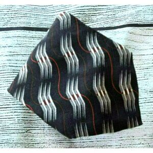 Damani Men's Black/Red/White/Gray Tie Silk Made in USA RN51093